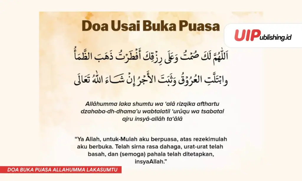 Doa Buka Puasa Allahumma Lakasumtu
