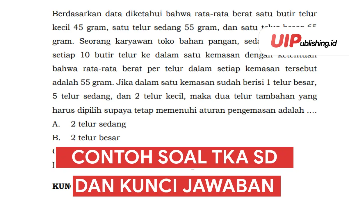 contoh soal tka sd dan kunci jawaban