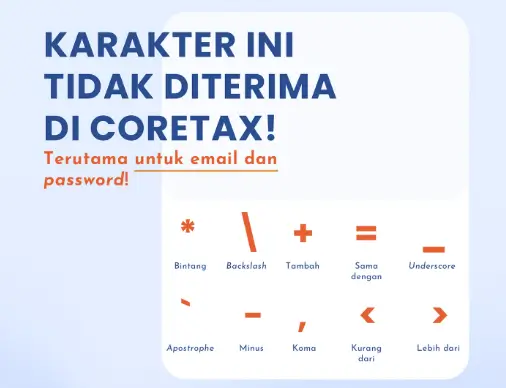 karakter khusus yang tidak valid di coretax