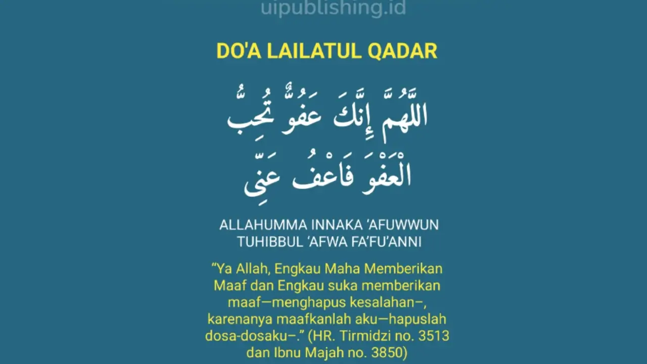 Bacaan Doa Malam Lailatul Qadar